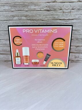 Sunday Riley Pro Vitamins Set - Coral Pink & Gold Accents